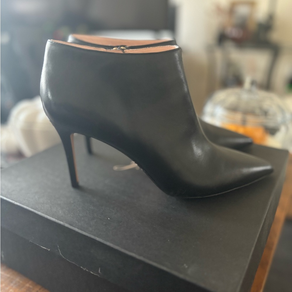 J.Crew Black Leather Low Cut Booties. 9